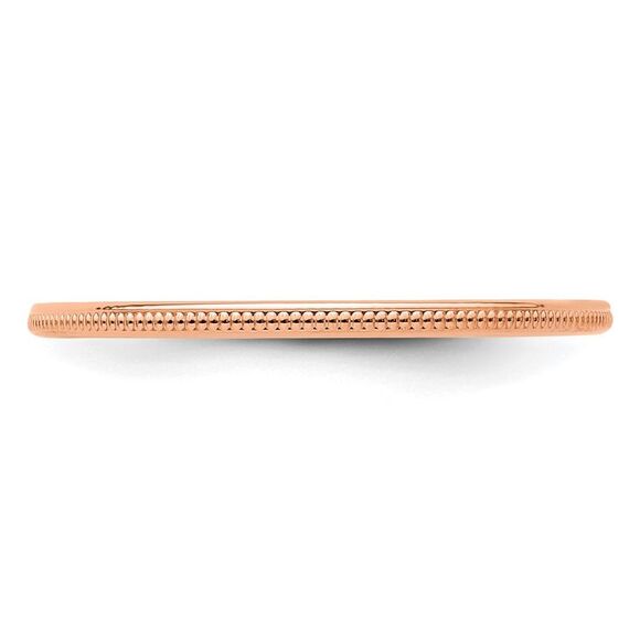 Kazi Luxury 14K Rose Gold 1.2mm Milgrain Stackable Band Size 9